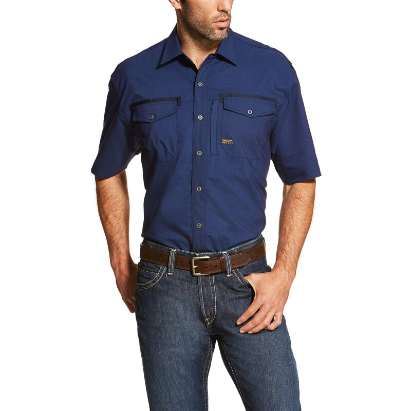 Ariat Hemden Herren - Rebar Workman Work Navy ( XPHVE-1057 )
